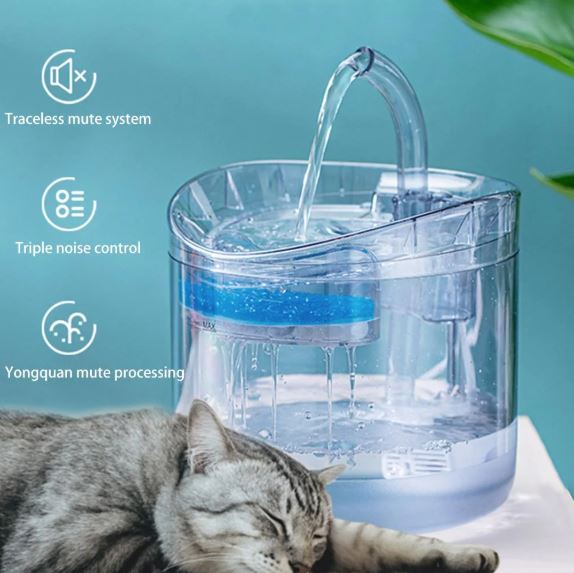 Fuente de agua para gatos con sensor de
